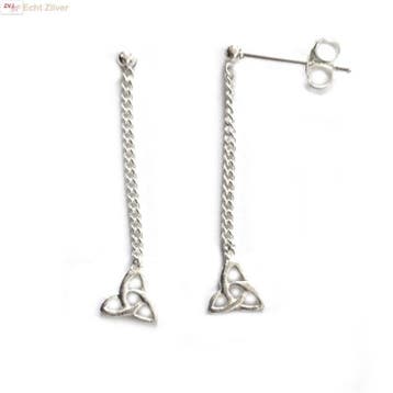 Zilveren keltische knoop oorstekers, hangers, Verzenden, Nieuw, Zilver