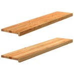 vidaXL Vensterbanken 2 st 120x30x2 cm massief eikenhout, Doe-het-zelf en Verbouw, Kozijnen en Schuifpuien, Verzenden, Nieuw