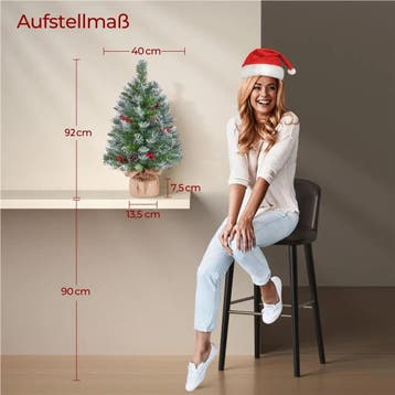 2dekans | Yaheetech 2-delige Set Kunstkerstboom 92 cm met, Diversen, Ophalen of Verzenden, Zo goed als nieuw