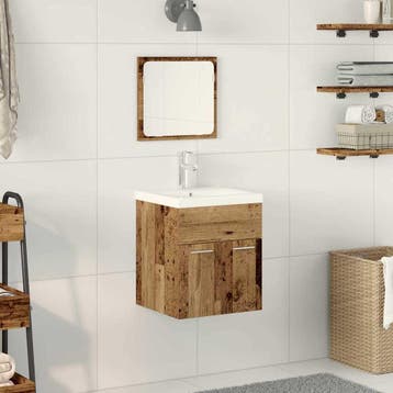 vidaXL Badkamermeubelset 3 st Oud Hout 41 x 38,5 x 46 cm, Verzenden, Nieuw, Overige typen