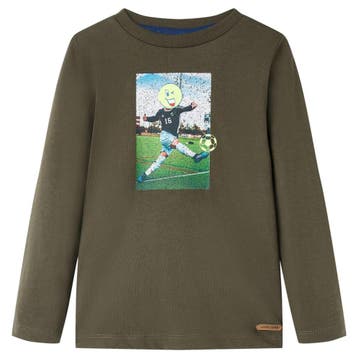 vidaXL Kindershirt met lange mouwen 128 kakikleurig, Verzenden, Nieuw