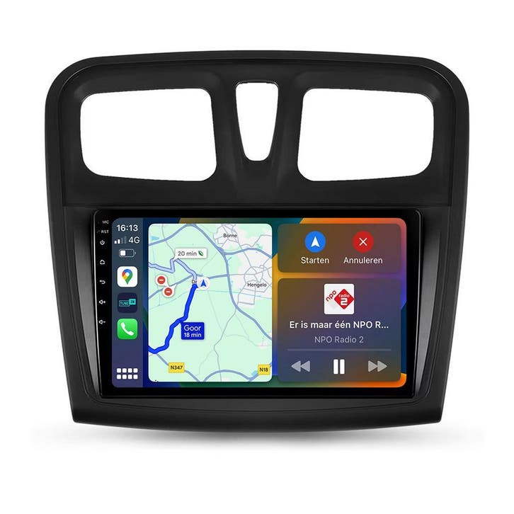 Dacia Sandero Navigatie Radio met Apple Carplay Android Auto, Auto diversen, Autoradio's, Nieuw, Ophalen of Verzenden