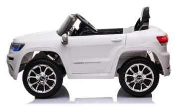 Kinderauto, JEEP GRAND CHEROKEE, wit, leder, rubber, NIEUW!, Ophalen of Verzenden, Nieuw