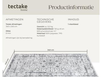 tectake® Vintage design tapijt - Dalia - Laagpolig wasbaar -, Verzenden, Nieuw