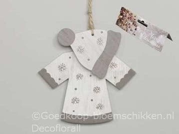 Hangers houten muts en wintertrui Wit Grijs set van 2 stuks, Ophalen of Verzenden, Nieuw