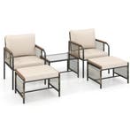 LIVSK Buitenmeubelset - PE-rotan Stoelen - 2 Voetenbankjes -, Vacatures