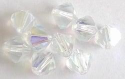 10 x Glas facet bicone 8 mm - kristal AB (Facetkralen glas), Ophalen of Verzenden, Nieuw, Kraal