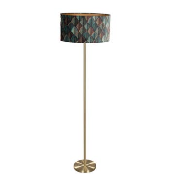 Vloerlamp messing met ovale velours kap blad design 50cm -, Huis en Inrichting, Verzenden, Nieuw, Modern