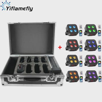 Set van 8 Oplaadbare Mini Par LED Spots (4x18W RGBWAUV) met, Verzenden, Nieuw