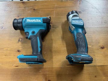 Online veiling: Makita, DHG180 + DML802, heteluchtpistool en, Doe-het-zelf en Verbouw, Nieuw