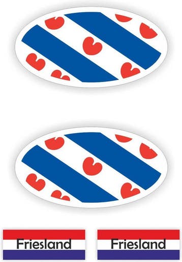 Provincie Friesland vlaggen auto sticker set. (281.15), Verzenden