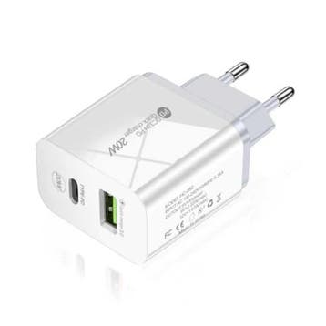 Dual Port Stekkerlader - PD / Quick Charge 3.0 - 20W Power, Verzenden, Nieuw