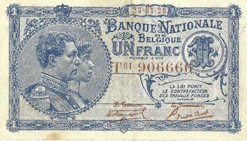 Bankbiljet 1 Franc 1920 Zeer Fraai, Postzegels en Munten, Verzenden