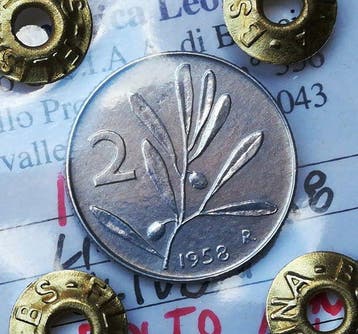 Italië, Republiek 2 Lire 1958 Ulivo (Zonder minimumprijs)