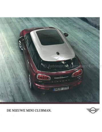 2015 MINI CLUBMAN BROCHURE NEDERLANDS, Nieuw, Author