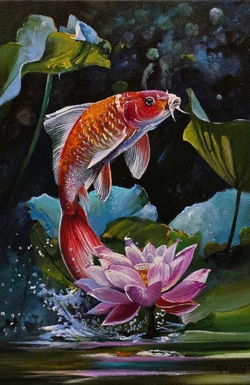 Alexander Nakonechnyi (XX-XXI) - Carpa Koi, Antiek en Kunst