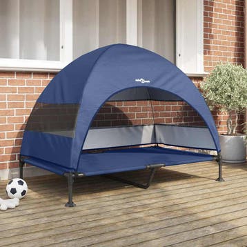 vidaXL Verhoogd Hondenbed Marineblauw 127 x 81 x 108 cm Stof, Verzenden, Nieuw