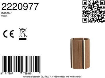 2dekans | Light & Living Lampenkap Medan - Donkerbruin -, Huis en Inrichting, Woonaccessoires | Overige, Ophalen of Verzenden