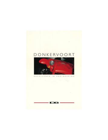 1995 DONKERVOORT D8 BROCHURE NEDERLANDS, Nieuw, Author
