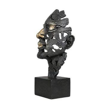 sculptuur, Contemporary Openwork Face Sculpture – Abstract