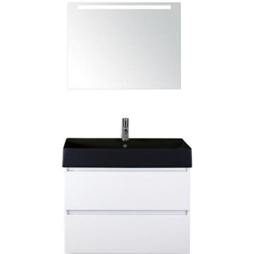 Maxx XL Badmeubelset 80 cm - Wit Hoogglans - Wastafel Kube, Ophalen of Verzenden, Nieuw