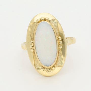 Ring - 14 karaat Geel goud - 1.99ct. tw. Opaal, Nieuw