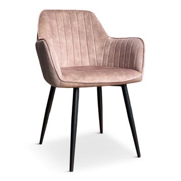 Eetkamerstoel Benjamin met armleuning in luxe velvet stof !, Nieuw, Overige kleuren, Stof