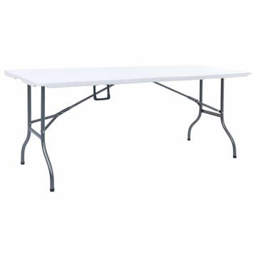 vidaXL Tuintafel inklapbaar 180x72x72 cm HDPE wit, Verzenden, Nieuw, Metaal