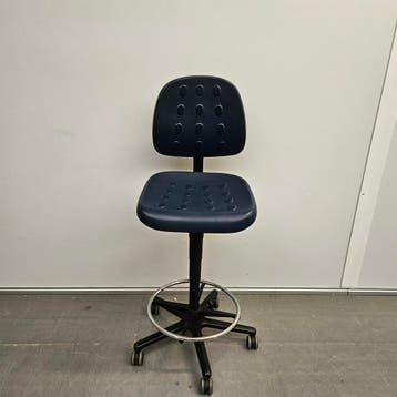 Labkoo werkplaatsstoel - blauwe PU kunststof bekleding, Ophalen of Verzenden, Nieuw