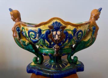 Jardinière - Keramiek, Emaille - Jardiniera met Herm-motief
