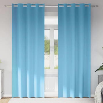 vidaXL Zwart-out Gordijnen met Ringen 2 st Lichtblauw 245 x, Verzenden, Nieuw, Blauw