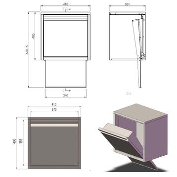 Logixbox Flexybox inwerpdeel los inbouw pakketbrievenbus -, Tuin en Terras, Verzenden, Nieuw