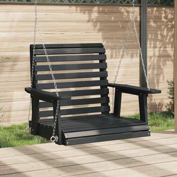 vidaXL Tuinschommelstoel met metalen kettingen massief, Verzenden, Nieuw, Hout