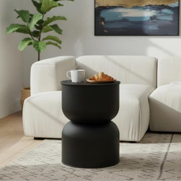 Metalen diabolo bijzettafel - zwart - Ø 31 x 47 cm, Verzenden, Nieuw