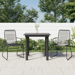 vidaXL 3-delige Tuinset PVC-rattan zwart, 2 zitplaatsen, Nieuw, Tuinset, Verzenden