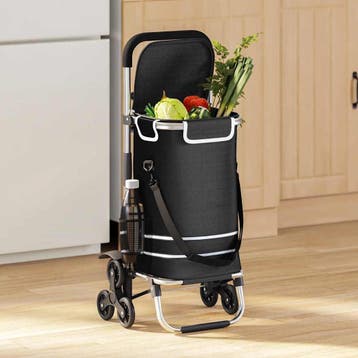 vidaXL Winkel trolley 1 Zwart 47 x 39 x 100,5 cm Oxford stof, Verzenden, Nieuw