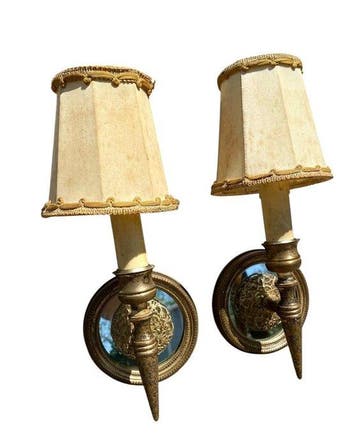 Wandlamp (2) - Glas, Messing, Nieuw