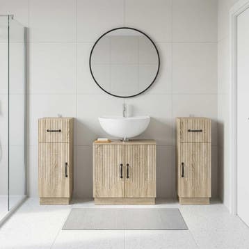 vidaXL 3-delige badkamerkast set HOORN 3 st Sonoma Eiken, Verzenden, Nieuw