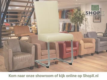Leren eetkamerstoel Dry - Toledo Polar (crème) - Sledepoot, Huis en Inrichting, Overige kleuren, Nieuw, Leer, Ophalen of Verzenden