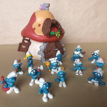 Peyo, Schleich - Figuur - Vintage Smurfen figuren met