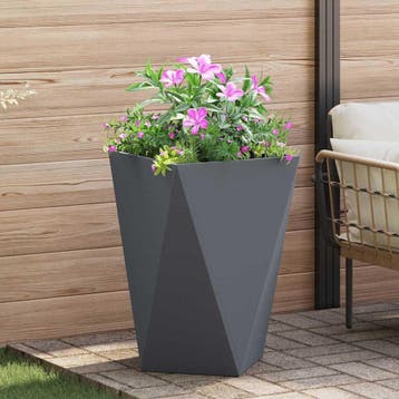 vidaXL Plantenbak Antraciet 50 x 50 x 75 cm Staal, Verzenden, Minder dan 60 cm, Nieuw, Metaal
