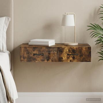 vidaXL Wandmontage Zijtafel 87,5 x 34,5 x 17 cm Bewerkt hout, Verzenden, Nieuw