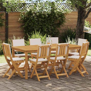 vidaXL Bistrostoelen voor buiten 8 pcs Crèmewit 38 x 46 x 85, Verzenden, Nieuw