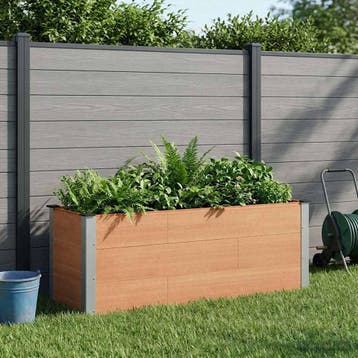 vidaXL Verhoogde plantenbak Bruin 150 x 50 x 54 cm WPC en, Verzenden, Nieuw, Minder dan 60 cm, 30 tot 60 cm
