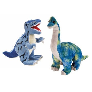 Setje van 2 knuffel dinosaurussen - pluche - t-rex en, Verzenden, Nieuw