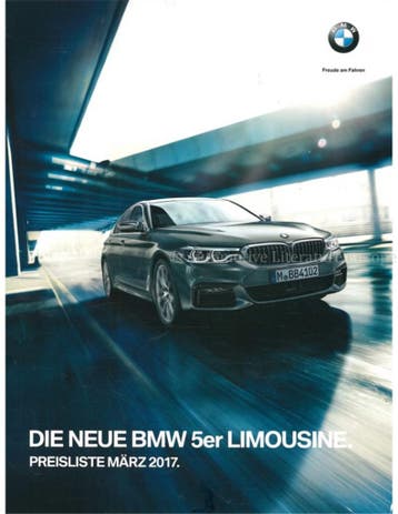 2017 BMW 5 SERIE SEDAN PRIJSLIJST DUITS, Nieuw, BMW, Author