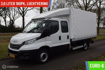 Iveco Daily 35S18D 3.0 180pk |Open Laadbak met huif | Dubbel, Stof, Gebruikt, Iveco, Wit