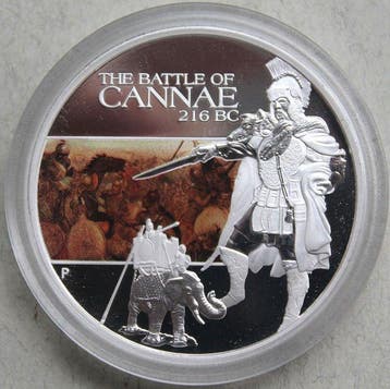 Tuvalu. 1 Dollar 2009 Die Schlacht von Cannae 216 v. Chr, 1