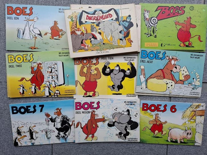 Boes stripboeken - Dierenleed - Boes strips bekend van TV, Boeken, Stripboeken, Gelezen, Complete serie of reeks, Verzenden