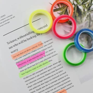 5 Rollen Transparante Fluorescerende Markeringstape - 5 Kleu, Verzenden, Nieuw in verpakking
